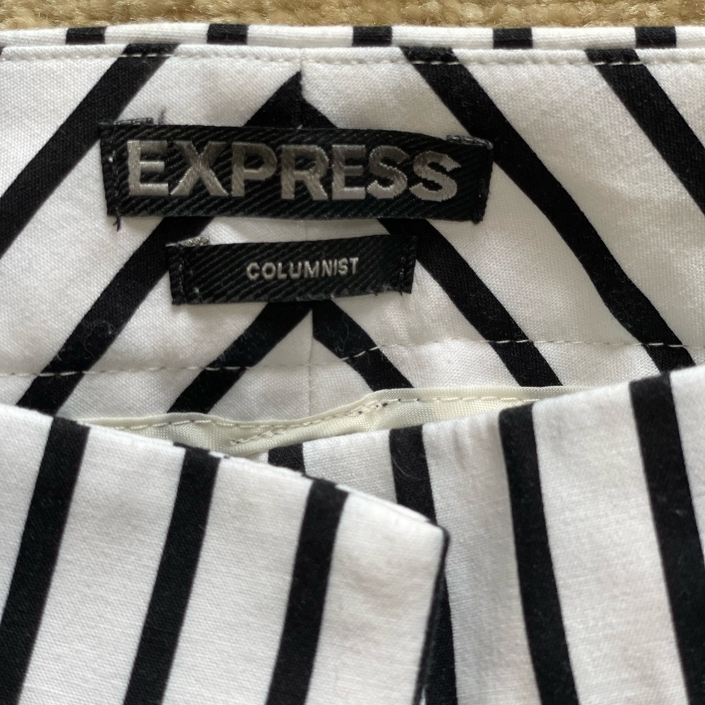 Express The Columnist Black and White Striped Trousers, size 00R - Picture 4 of 9